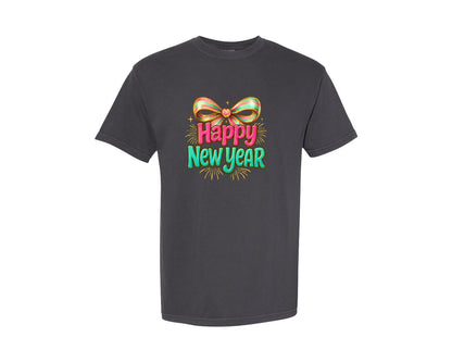 brand:Comfort Colors|color:Graphite|Happy New Year 2026 New Years Eve 2 Graphic T-Shirt