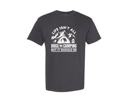 brand:Comfort Colors|color:Graphite|Outdoor Camping Gifts For Dog Lovers Graphic T-Shirt