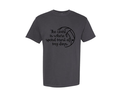 brand:Comfort Colors|color:Graphite|Volleyball Mom 24 Graphic T-Shirt