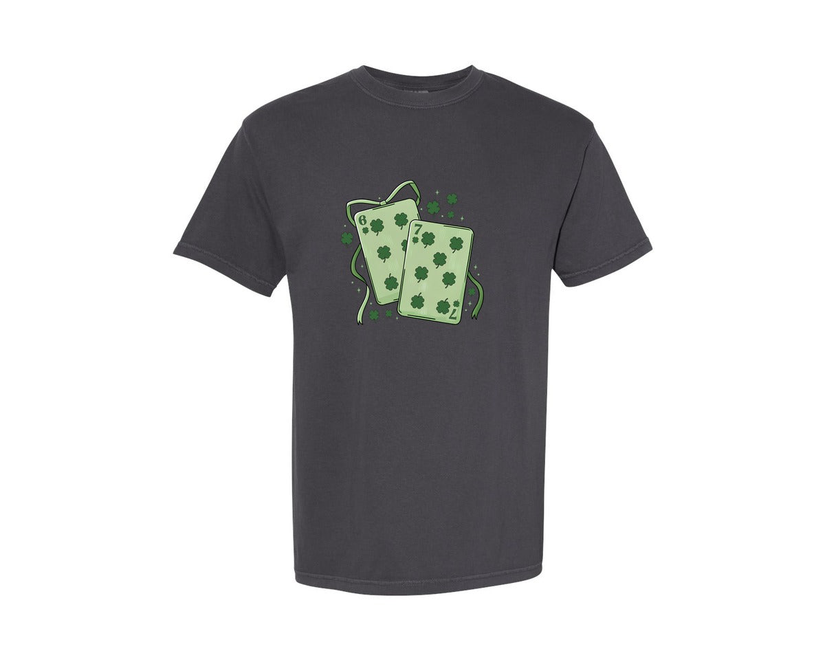 brand:Comfort Colors|color:Graphite|6 7 Playing Cards Patrick Graphic T-Shirt