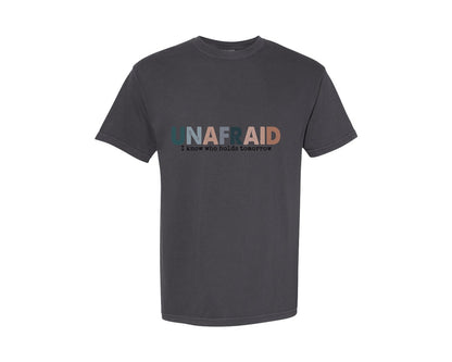 brand:Comfort Colors|color:Graphite|Unafraid Christian Quote Graphic T-Shirt