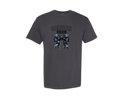 brand:Comfort Colors|color:Graphite|Black Bow Pink Senior 2026 Graphic T-Shirt