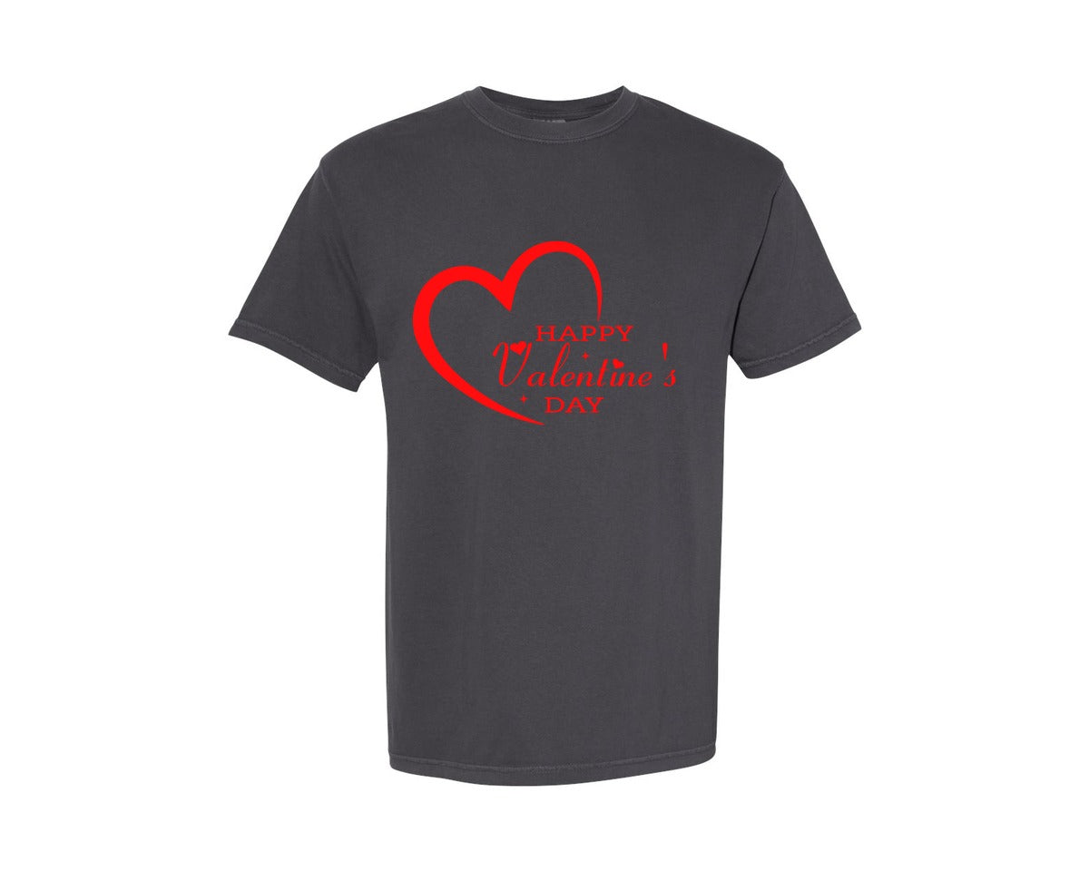 brand:Comfort Colors|color:Graphite|Happy Valentines Day 380 Graphic T-Shirt