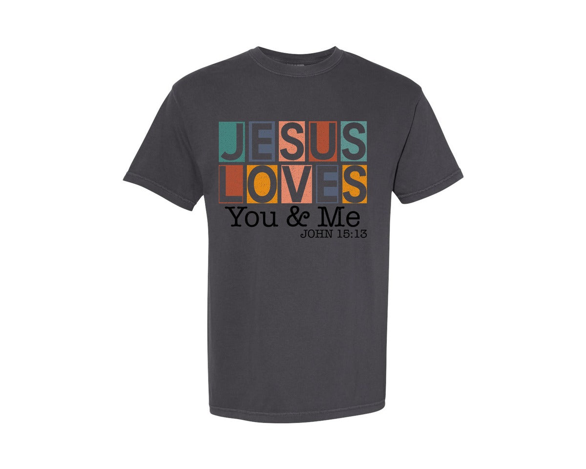 brand:Comfort Colors|color:Graphite|Jesus Christian Design Graphic T-Shirt