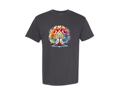brand:Comfort Colors|color:Graphite|Retro Yoga Zen Lotus Flower Graphic T-Shirt