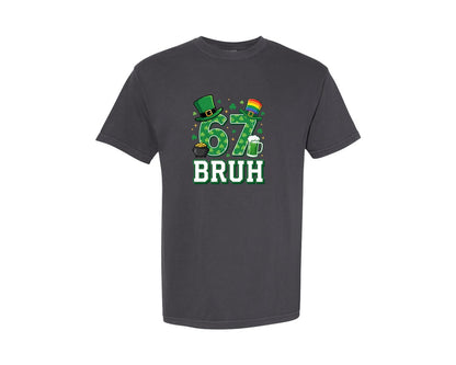 brand:Comfort Colors|color:Graphite|67 Bruh St Patricks Day Graphic T-Shirt