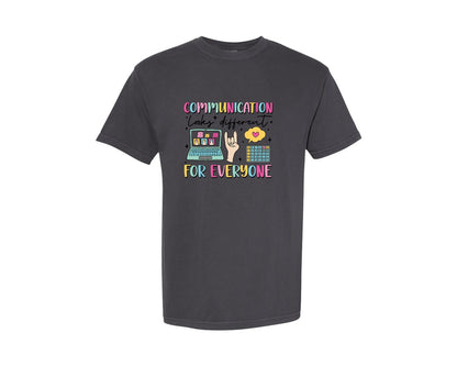 brand:Comfort Colors|color:Graphite|Communication Looks Different Graphic T-Shirt