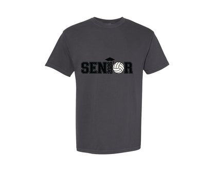 brand:Comfort Colors|color:Graphite|Senior Volleyball 2026 Graduation Graphic T-Shirt