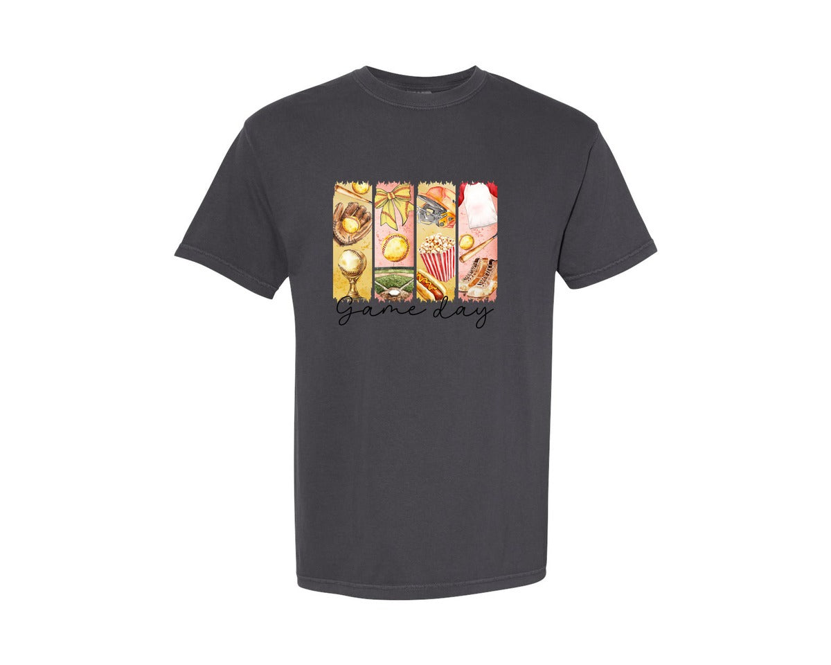 brand:Comfort Colors|color:Graphite|Preppy Game Day Graphic T-Shirt