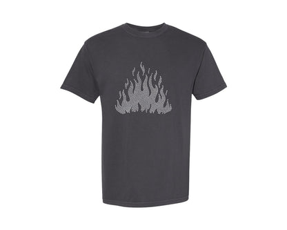 brand:Comfort Colors|color:Graphite|Fire Rhinestone Templates Design 5 Graphic T-Shirt