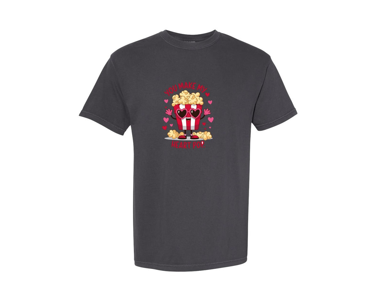 brand:Comfort Colors|color:Graphite|You Make My Heart Pop Valentine 2 Graphic T-Shirt