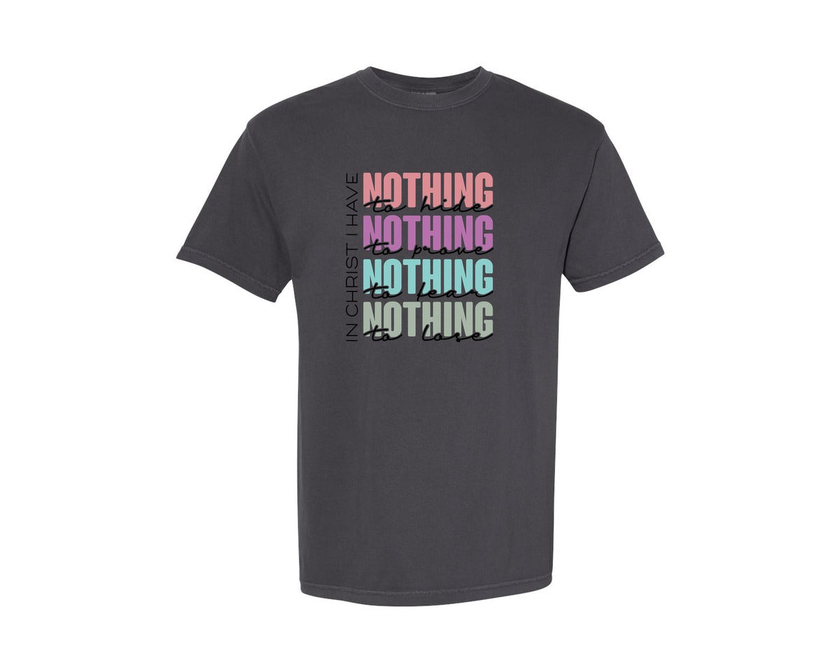 brand:Comfort Colors|color:Graphite|In Christ Bible Quotes Graphic T-Shirt