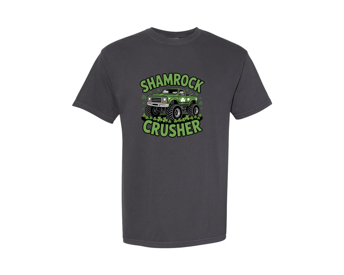 brand:Comfort Colors|color:Graphite|Shamrock Crusher St Patricks Day 4 Graphic T-Shirt