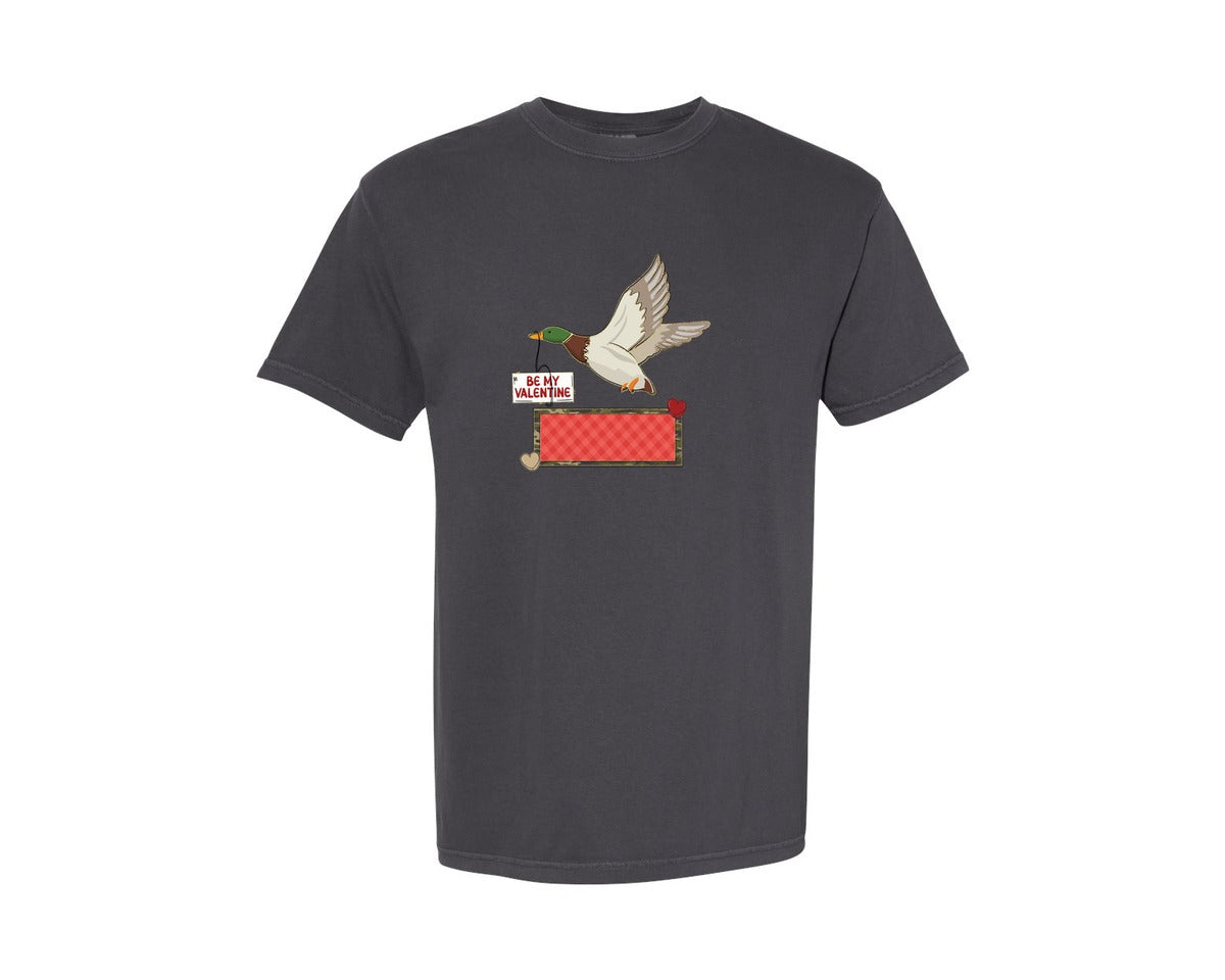 brand:Comfort Colors|color:Graphite|Duck Hunting Boy Valentine Graphic T-Shirt