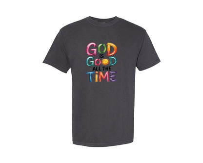 brand:Comfort Colors|color:Graphite|God Is Good All The Time Preppy 2 Graphic T-Shirt