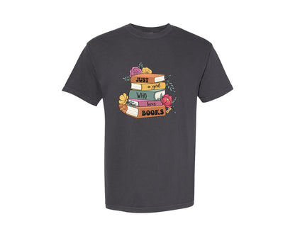 brand:Comfort Colors|color:Graphite|Vintage Book Lovers Graphic T-Shirt