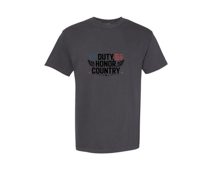 brand:Comfort Colors|color:Graphite|Duty Honor Country Veteran Graphic T-Shirt