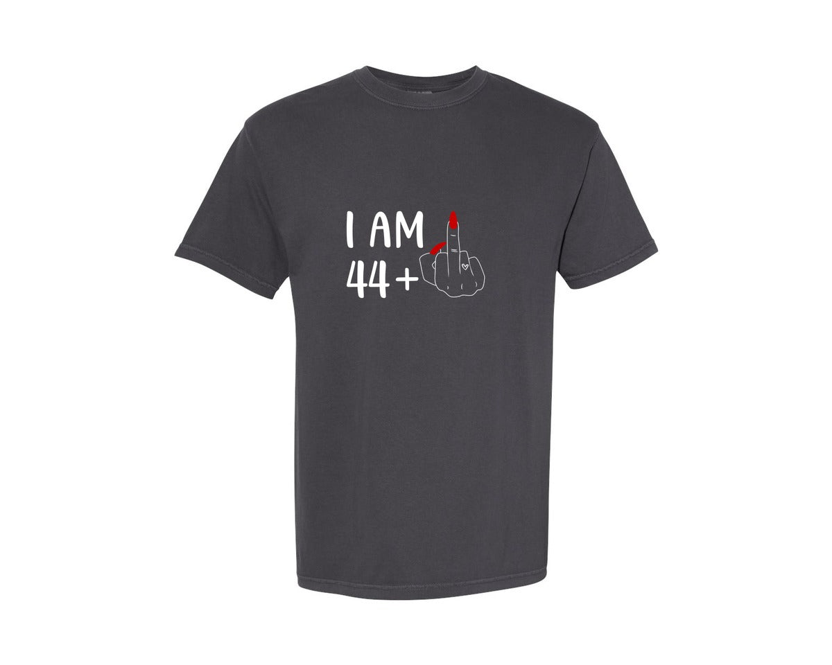 brand:Comfort Colors|color:Graphite|I Am 44 Plus 1 Middle Finger Birthday T Graphic T-Shirt