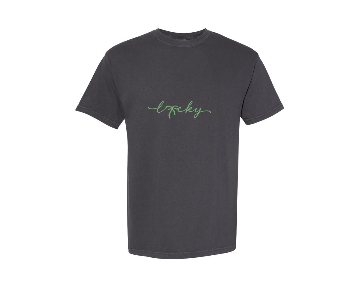 brand:Comfort Colors|color:Graphite|Lucky St Patricks Day 17 Graphic T-Shirt