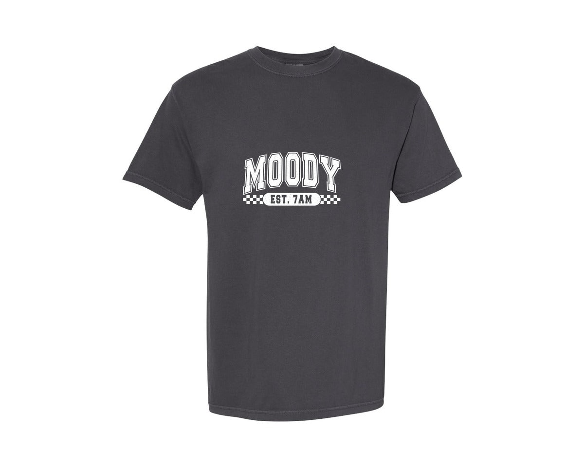 brand:Comfort Colors|color:Graphite|Moody Est 7Am Sarcastic 4 Graphic T-Shirt