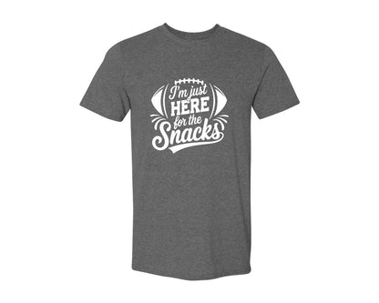 brand:Generic|color:Heather Dark Grey|Im Just Here For The Snacks Graphic T-Shirt