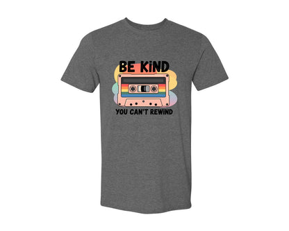 brand:Generic|color:Heather Dark Grey|Be Kind Retro Cassette Tape 2 Graphic T-Shirt
