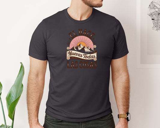 Faith Retro Mountain Sunrise Graphic T-Shirt