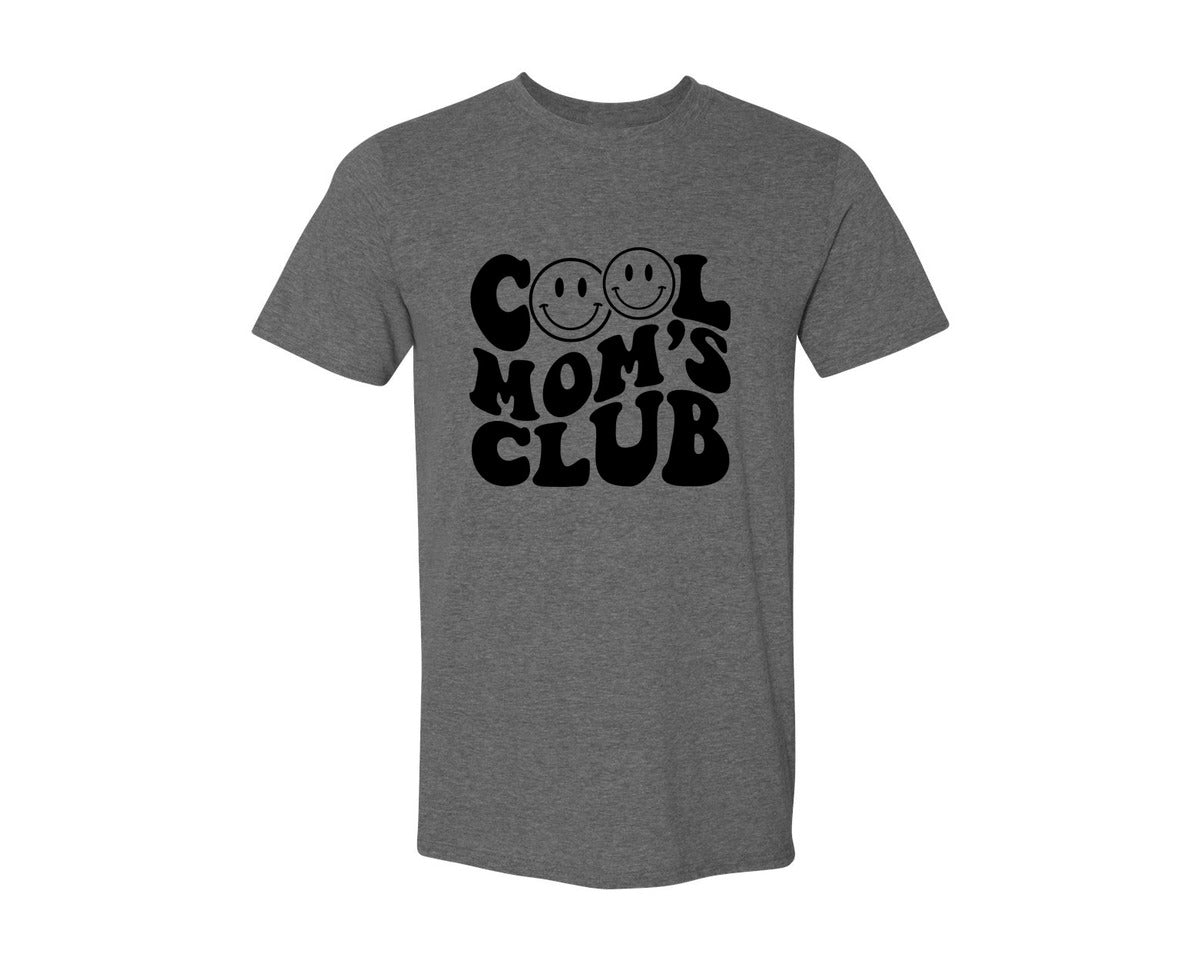 brand:Generic|color:Heather Dark Grey|Cool Moms Club Wavy 2 Graphic T-Shirt