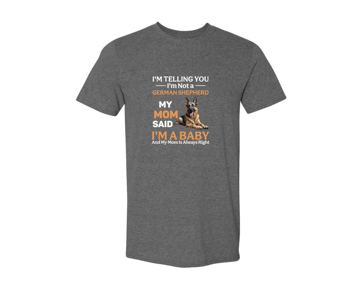brand:Generic|color:Heather Dark Grey|Im Telling You Im Not German Shepherd Graphic T-Shirt