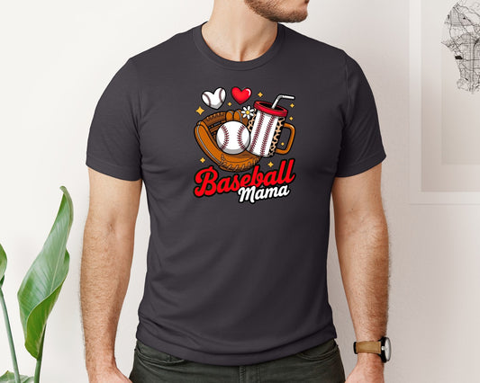 Baseball Mama Leopard Design 6 Graphic T-Shirt