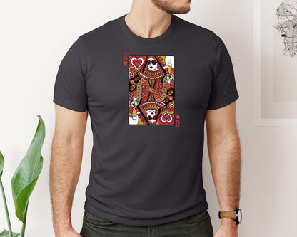 brand:Bella Canvas|color:Heather Dark Grey|Queen Of Hearts Valentine Graphic T-Shirt