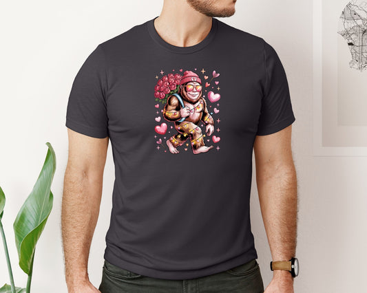 3 Valentine Bigfoot Graphic T-Shirt