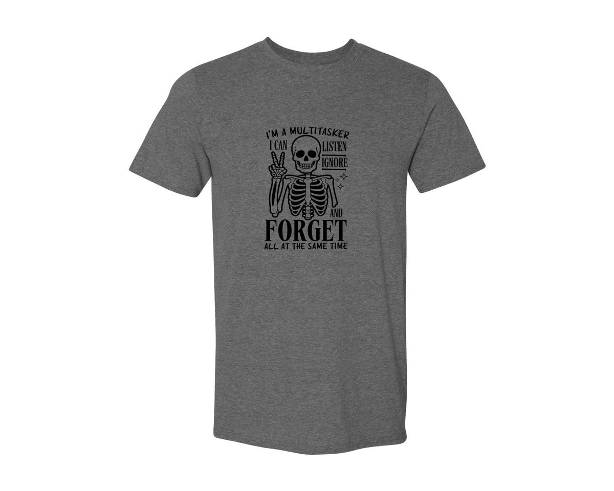 brand:Generic|color:Heather Dark Grey|Im A Multitasker Office Humor Graphic T-Shirt