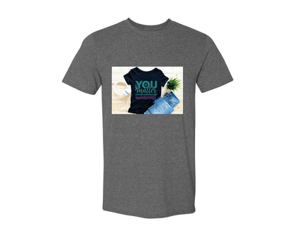 brand:Generic|color:Heather Dark Grey|Suicide Prevention Awareness 8 Graphic T-Shirt