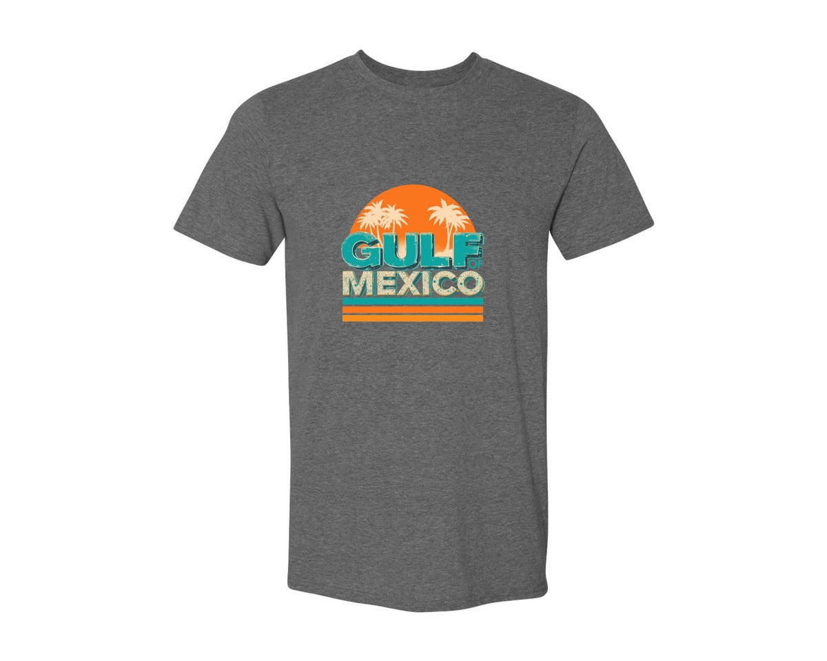 brand:Generic|color:Heather Dark Grey|Retro Gulf Mexico T Shirt Design Graphic T-Shirt