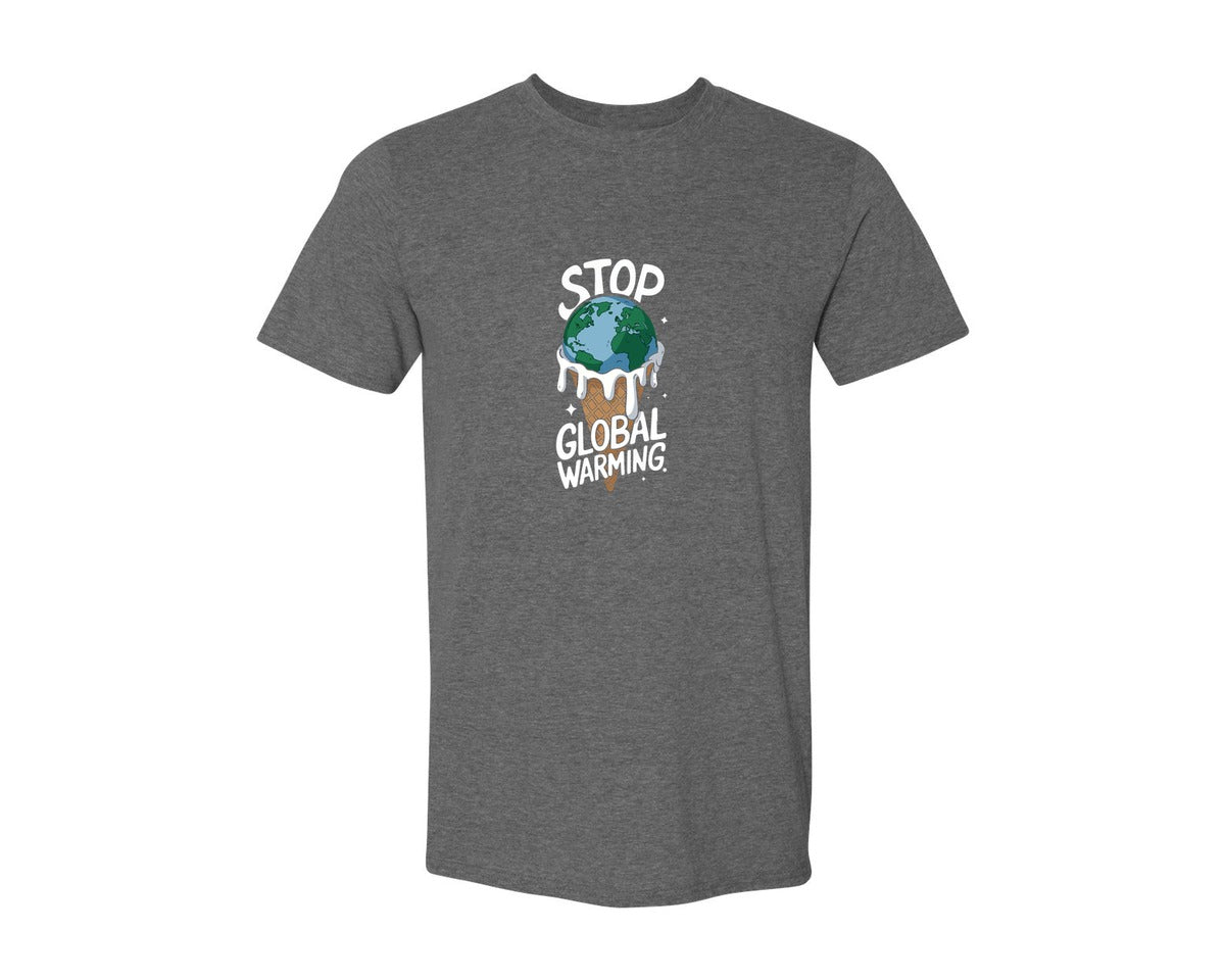 brand:Generic|color:Heather Dark Grey|Stop Global Warming Funny Cute Teacher Graphic T-Shirt
