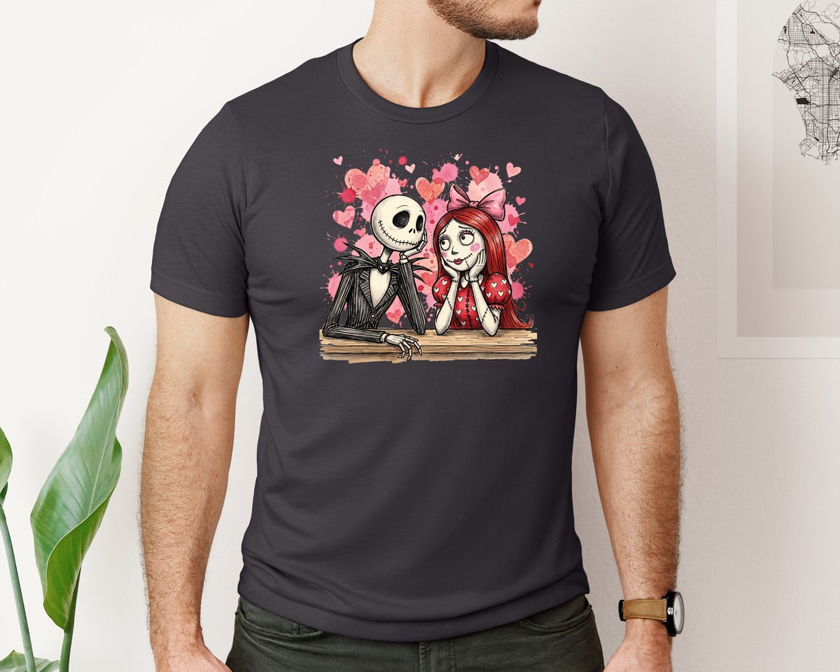 brand:Bella Canvas|color:Heather Dark Grey|Highland Cow Xoxo Western Valentine 2 Graphic T-Shirt