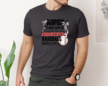 brand:Bella Canvas|color:Heather Dark Grey|Baseball Bow Mom Quote Retro Distressed Graphic T-Shirt