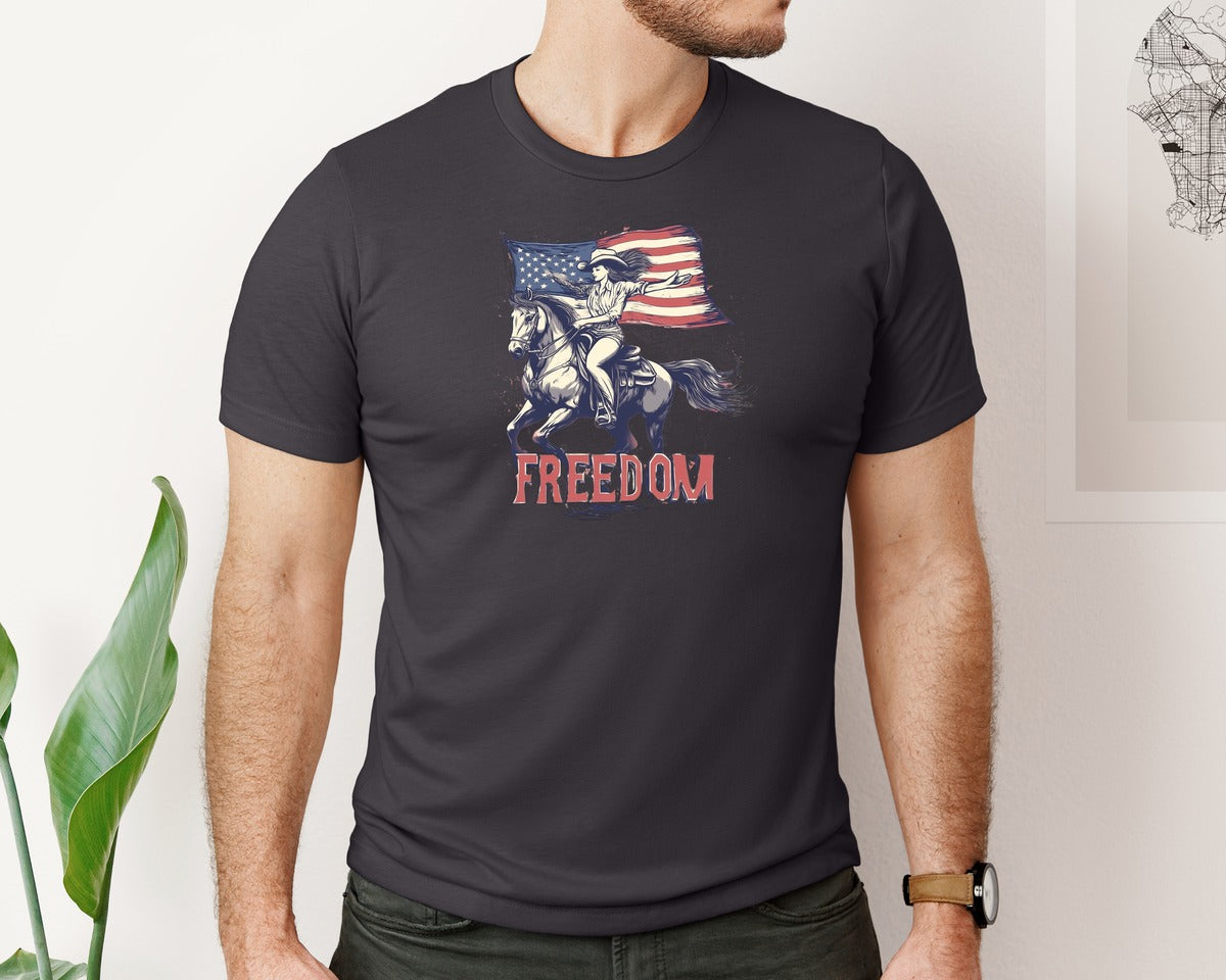 brand:Bella Canvas|color:Heather Dark Grey|Freedom 4Th Of July T Shirt 15 Graphic T-Shirt