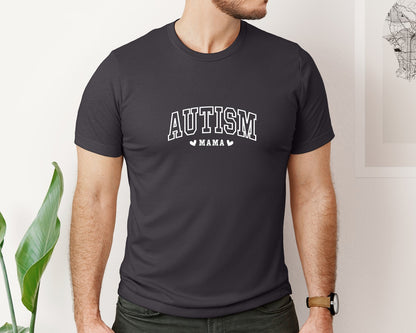 brand:Bella Canvas|color:Heather Dark Grey|Autism Awareness Autism Mama 2 Graphic T-Shirt