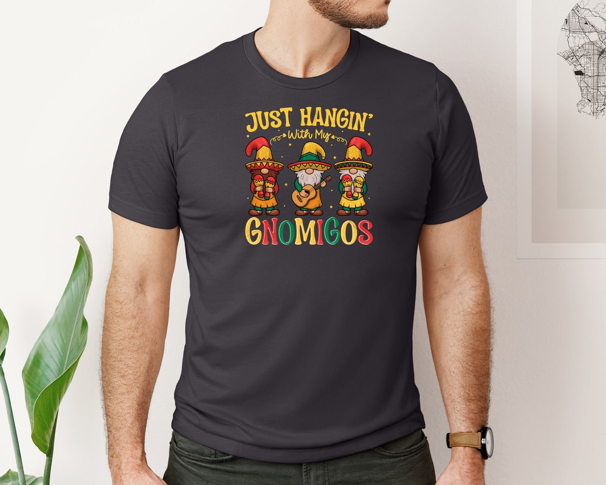 brand:Bella Canvas|color:Heather Dark Grey|Gnomigos Cinco De Mayo Tshirt Graphic T-Shirt