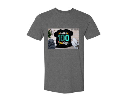 brand:Generic|color:Heather Dark Grey|100 Days Of School Shirt 10 Graphic T-Shirt