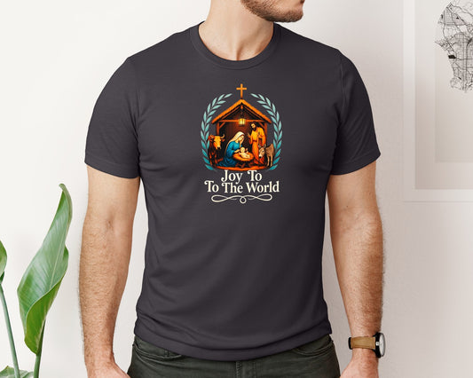 Jesus Christmas Joy To The World Graphic T-Shirt