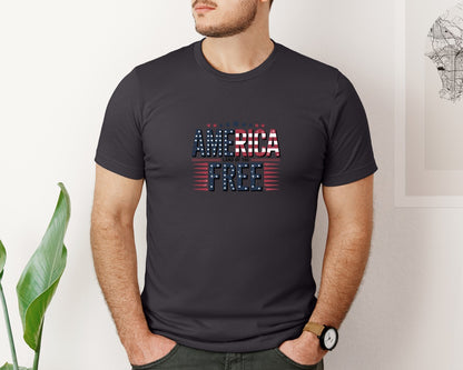 brand:Bella Canvas|color:Heather Dark Grey|America Land Of The Free 6 Graphic T-Shirt