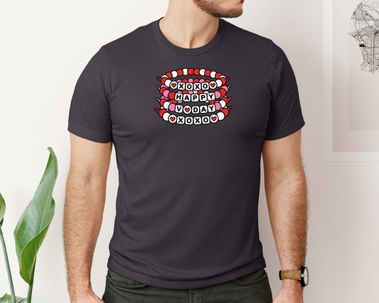Xoxo Valentine Bead Bracelet Graphic T-Shirt