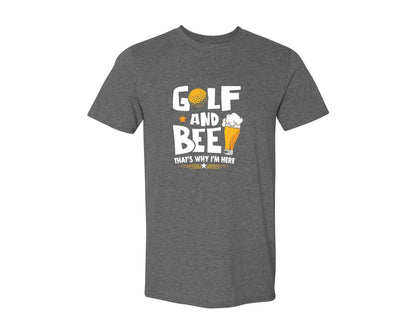 brand:Generic|color:Heather Dark Grey|Funny Golf Beer Lover T Shirt Desin Graphic T-Shirt