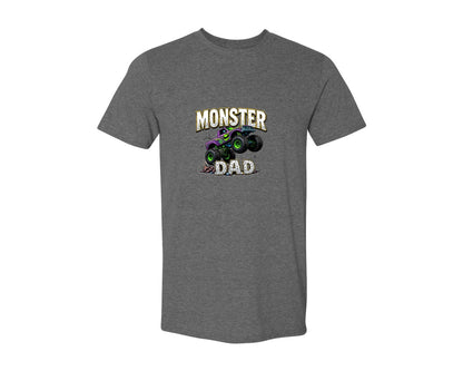 brand:Generic|color:Heather Dark Grey|Fathers Day Monster Truck T Shirtdesign Graphic T-Shirt