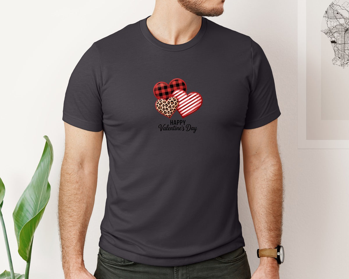 brand:Bella Canvas|color:Heather Dark Grey|Happy Valentines Day 55 Graphic T-Shirt