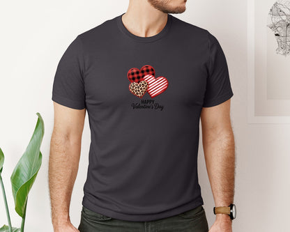 brand:Bella Canvas|color:Heather Dark Grey|Happy Valentines Day 55 Graphic T-Shirt