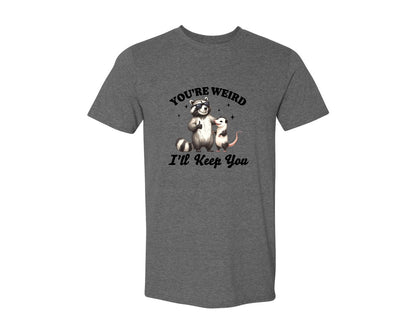 brand:Generic|color:Heather Dark Grey|Sarcastic Funny Raccoon Possum Weird Graphic T-Shirt